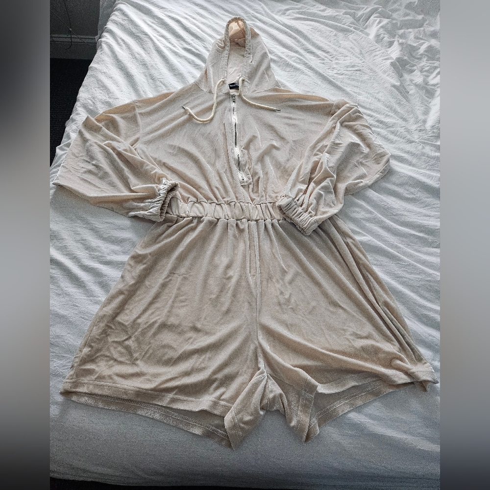 Cream Hooded Romper